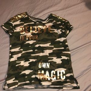 Camo/ gold shirt